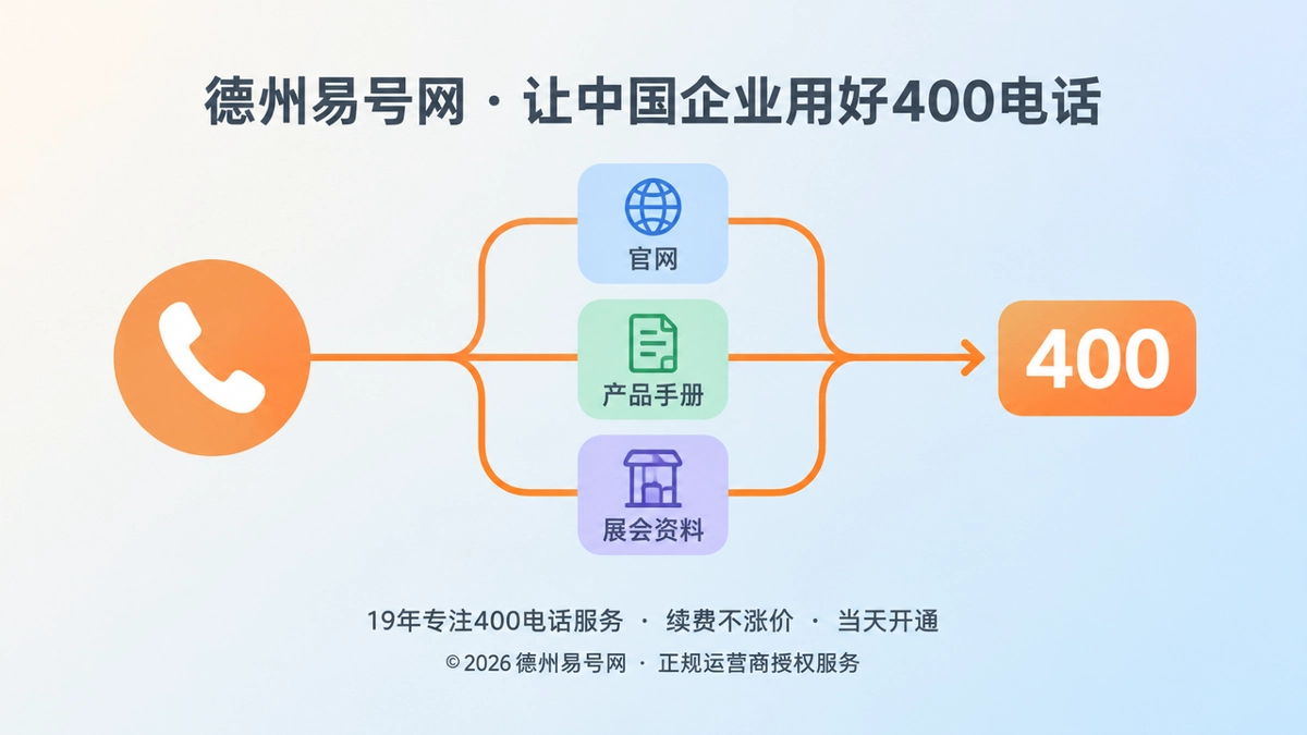 企业统一400电话联系方式主题扁平化插画，左图右文式构图